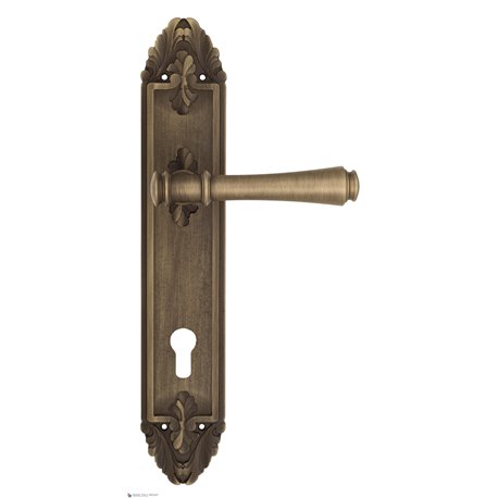 Дверная ручка Venezia "CALLISTO" CYL на планке PL90 матовая бронза