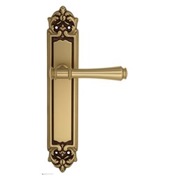 Дверная ручка Venezia "CALLISTO" на планке PL96 французское золото + коричневый