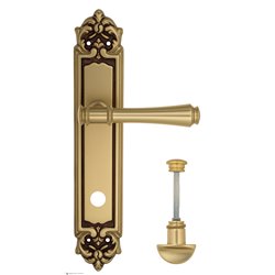 Дверная ручка Venezia "CALLISTO" WC-2 на планке PL96 французское золото + коричневый