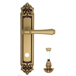 Дверная ручка Venezia "CALLISTO" WC-4 на планке PL96 французское золото + коричневый
