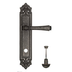 Дверная ручка Venezia "CALLISTO" WC-2 на планке PL96 античное серебро
