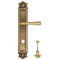 Дверная ручка Venezia "CALLISTO" WC-2 на планке PL97 французское золото + коричневый