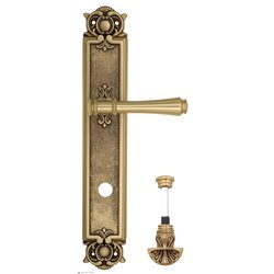 Дверная ручка Venezia "CALLISTO" WC-4 на планке PL97 французское золото + коричневый