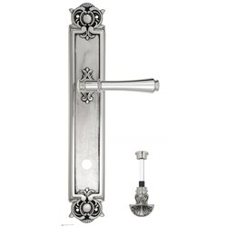 Дверная ручка Venezia "CALLISTO" WC-4 на планке PL97 натуральное серебро + черный