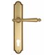 Дверная ручка Venezia "PELLESTRINA" CYL на планке PL98 французское золото + коричневый