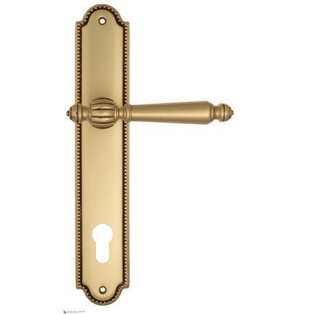 Дверная ручка Venezia "PELLESTRINA" CYL на планке PL98 французское золото + коричневый