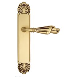 Дверная ручка Venezia "OPERA" на планке PL87 французское золото + коричневый