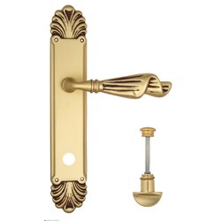 Дверная ручка Venezia "OPERA" WC-2 на планке PL87 французское золото + коричневый