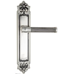 Дверная ручка Venezia "IMPERO" на планке PL96 натуральное серебро + черный