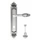 Дверная ручка Venezia "CASANOVA" WC-2 на планке PL96 натуральное серебро + черный