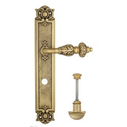 Дверная ручка Venezia "LUCRECIA" WC-2 на планке PL97 французское золото + коричневый