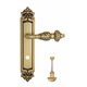 Дверная ручка Venezia "LUCRECIA" WC-2 на планке PL96 французское золото + коричневый