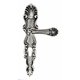 Дверная ручка Venezia "FENICE" CYL на планке PL92 натуральное серебро + черный