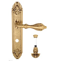 Дверная ручка Venezia "ANAFESTO" WC-4 на планке PL90 французское золото + коричневый