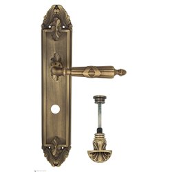 Дверная ручка Venezia "ANNETA" WC-4 на планке PL90 матовая бронза