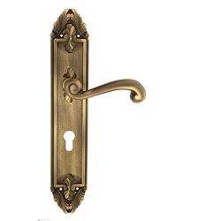Дверная ручка Venezia "CARNEVALE" CYL на планке PL90 матовая бронза