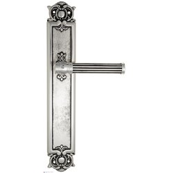 Дверная ручка Venezia "IMPERO" на планке PL97 натуральное серебро + черный
