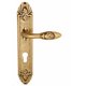 Дверная ручка Venezia "CASANOVA" CYL на планке PL90 французское золото + коричневый
