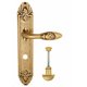 Дверная ручка Venezia "CASANOVA" WC-2 на планке PL90 французское золото + коричневый