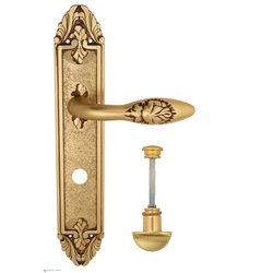 Дверная ручка Venezia "CASANOVA" WC-2 на планке PL90 французское золото + коричневый