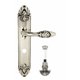 Дверная ручка Venezia "CASANOVA" WC-4 на планке PL90 натуральное серебро + черный