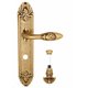 Дверная ручка Venezia "CASANOVA" WC-4 на планке PL90 французское золото + коричневый