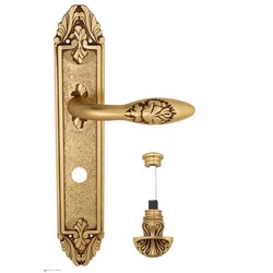 Дверная ручка Venezia "CASANOVA" WC-4 на планке PL90 французское золото + коричневый