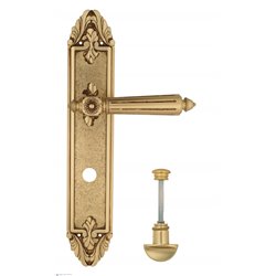 Дверная ручка Venezia "CASTELLO" WC-2 на планке PL90 французское золото + коричневый