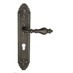 Дверная ручка Venezia "GIFESTION" CYL на планке PL90 античное серебро