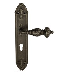 Дверная ручка Venezia "LUCRECIA" CYL на планке PL90 античное серебро