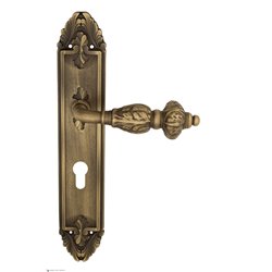 Дверная ручка Venezia "LUCRECIA" CYL на планке PL90 матовая бронза