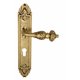 Дверная ручка Venezia "LUCRECIA" CYL на планке PL90 французское золото + коричневый