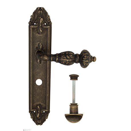 Дверная ручка Venezia "LUCRECIA" WC-2 на планке PL90 античная бронза