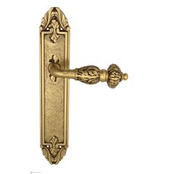 Дверная ручка Venezia "LUCRECIA" на планке PL90 французское золото + коричневый
