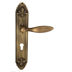 Дверная ручка Venezia "MAGGIORE" CYL на планке PL90 матовая бронза