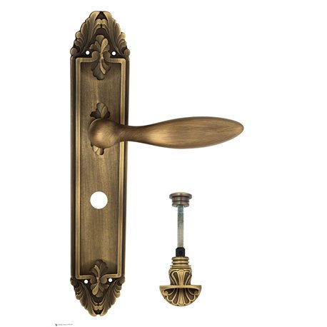 Дверная ручка Venezia "MAGGIORE" WC-4 на планке PL90 матовая бронза