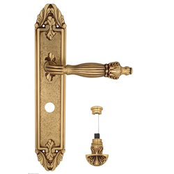 Дверная ручка Venezia "OLIMPO" WC-4 на планке PL90 французское золото + коричневый