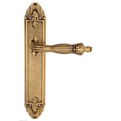 Дверная ручка Venezia "OLIMPO" на планке PL90 французское золото + коричневый