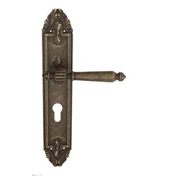 Дверная ручка Venezia "PELLESTRINA" CYL на планке PL90 античная бронза