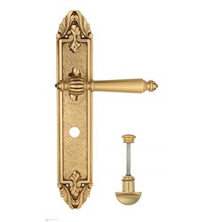Дверная ручка Venezia "PELLESTRINA" WC-2 на планке PL90 французское золото + коричневый