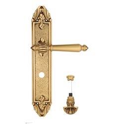 Дверная ручка Venezia "PELLESTRINA" WC-4 на планке PL90 французское золото + коричневый