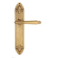 Дверная ручка Venezia "PELLESTRINA" на планке PL90 французское золото + коричневый