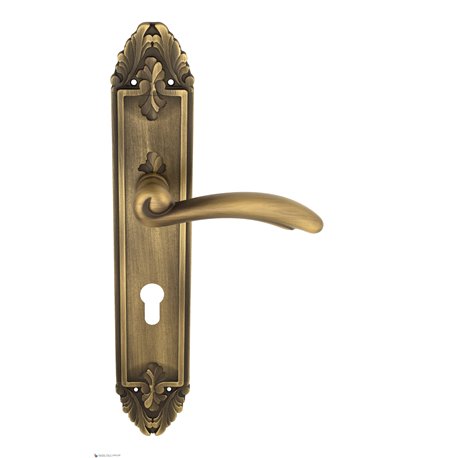 Дверная ручка Venezia "VERSALE" CYL на планке PL90 матовая бронза