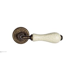 Дверная ручка Venezia "COLOSSEO" белая керамика паутинка D1 античная бронза