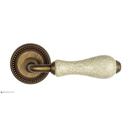 Дверная ручка Venezia "COLOSSEO" белая керамика паутинка D3 матовая бронза