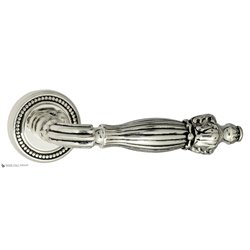 Дверная ручка Venezia "OLIMPO" D3 натуральное серебро + черный