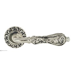 Дверная ручка Venezia "MONTE CRISTO" D4 натуральное серебро + черный