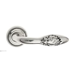 Дверная ручка Venezia "CASANOVA" D3 натуральное серебро + черный