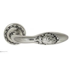 Дверная ручка Venezia "CASANOVA" D2 натуральное серебро + черный