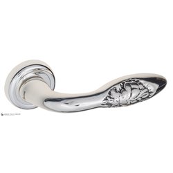 Дверная ручка Venezia "CASANOVA" D1 натуральное серебро + черный